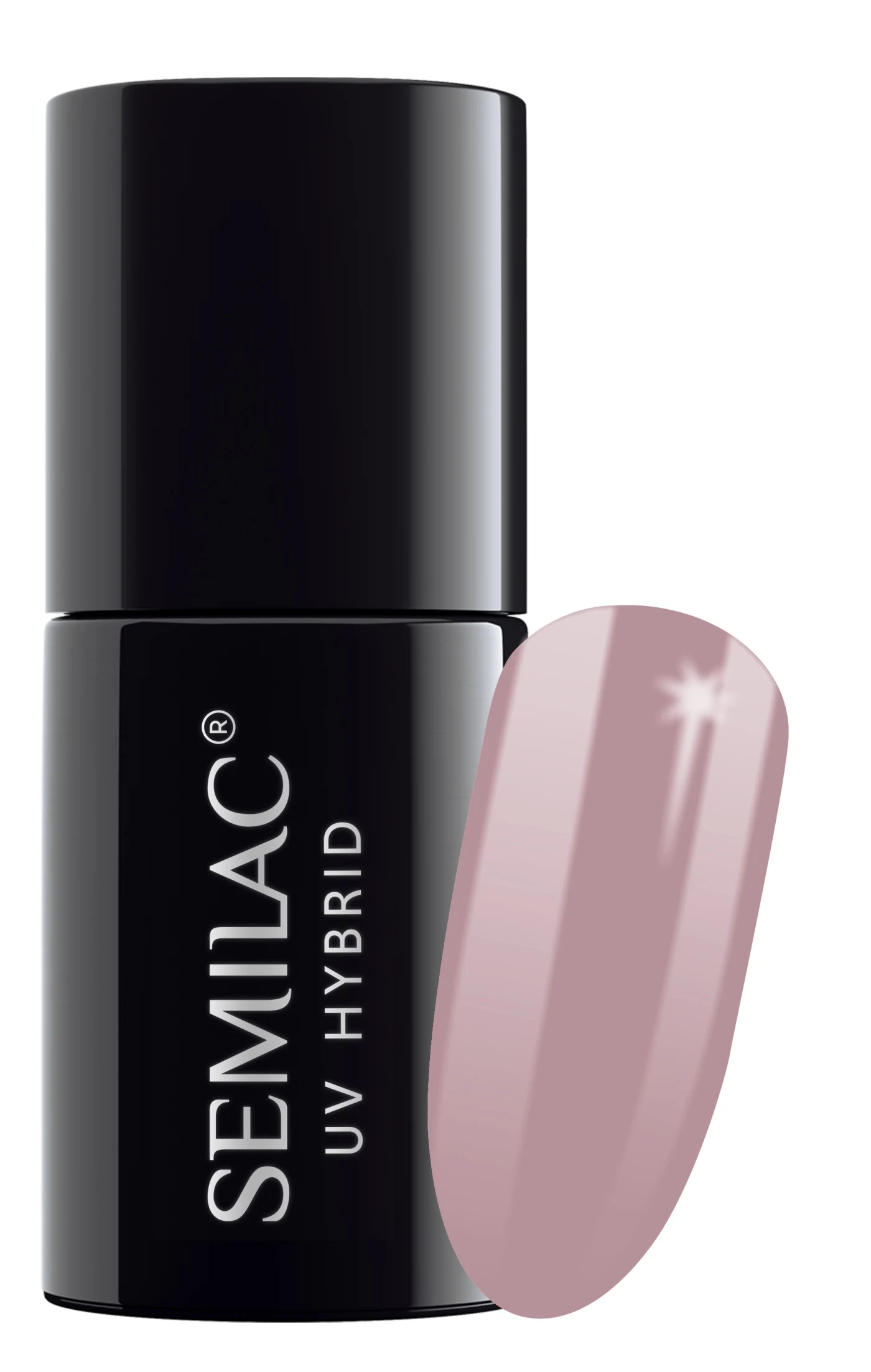 Semilac Nude Beige Rose 057 semi-permanent coverage, UV hybrid nail polish texture Gel