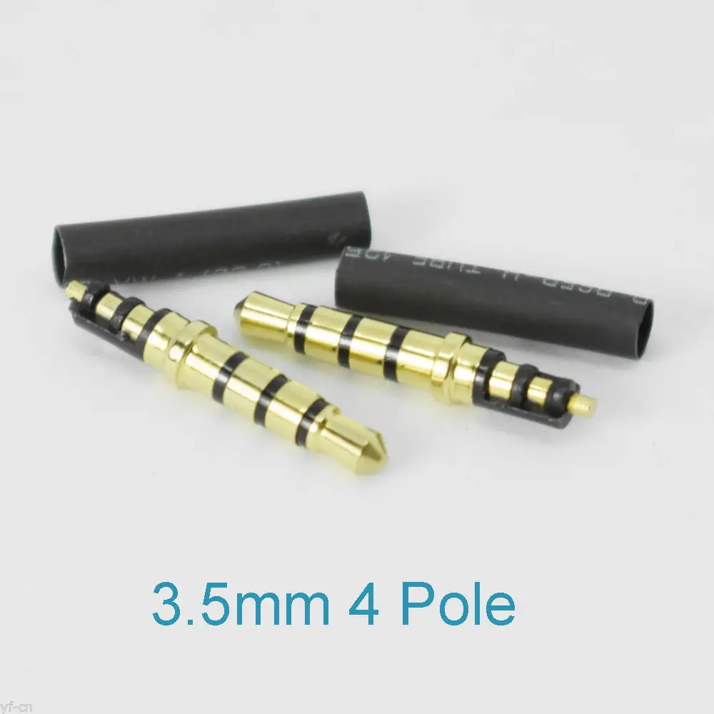 2pcs Gold Plated 3.5mm 1/8