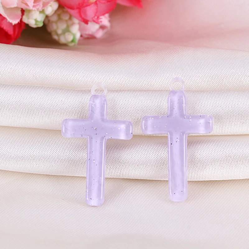 10pcs DIY earring pendant Flatback resin cross charms Jewelry necklace pendant for earrings diy Keychain parts