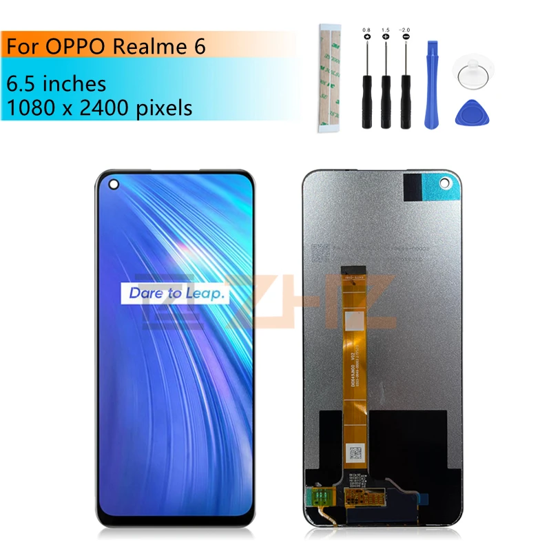 

For Oppo Realme 6 LCD Display Touch Screen Digitizer Assembly With Frame For Realme 6 LCD RMX2001 replacement Repair Parts 6.5"