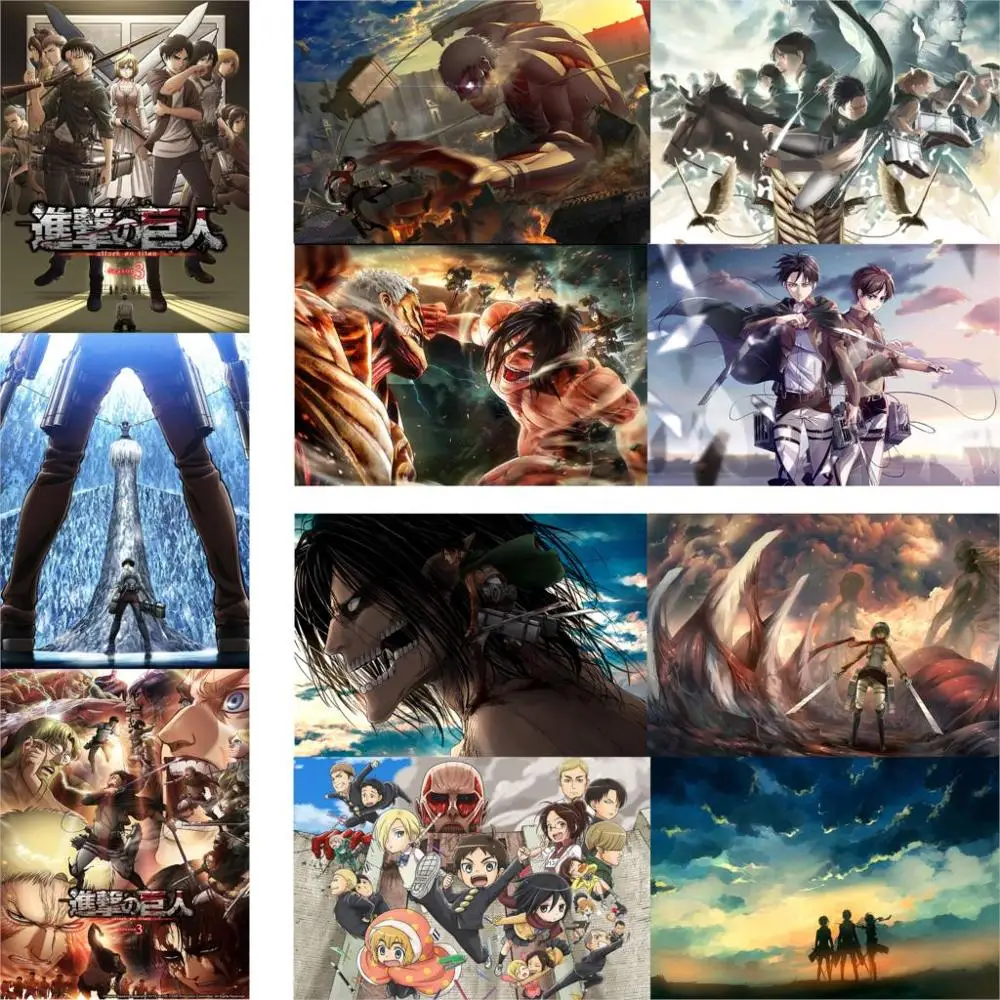 5D DIY Diamond Painting Cross Stitch Kit Diamond Embroidery  Attack on Titan Season 3 Posters Rhinestone Home Decoration Art