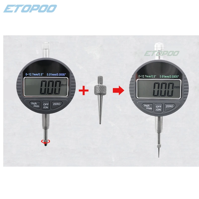 Imagem -06 - Gauge Stand For Depth Gauge Harden Alloy Measuring Head Dial Gauges Depth Indicator Measuring Instrument 12.7 mm 25.4 mm