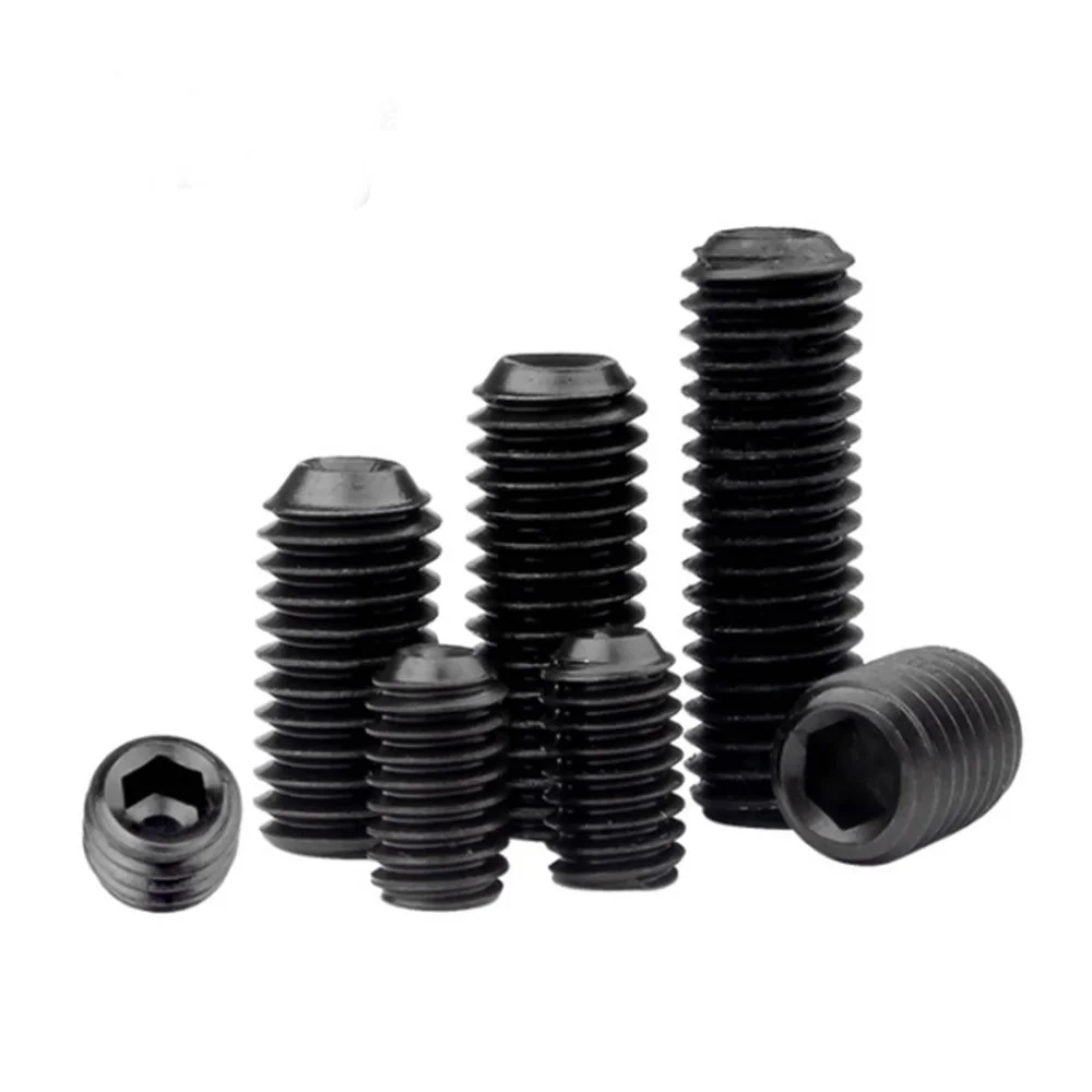 10pcs/lot Headless Cup Point Set Screw M2 M2.5 M3 M4 M5 M6 M8 M10 Carbon Steel Hex Socket Set Screw Hardness 12.9 GRADE