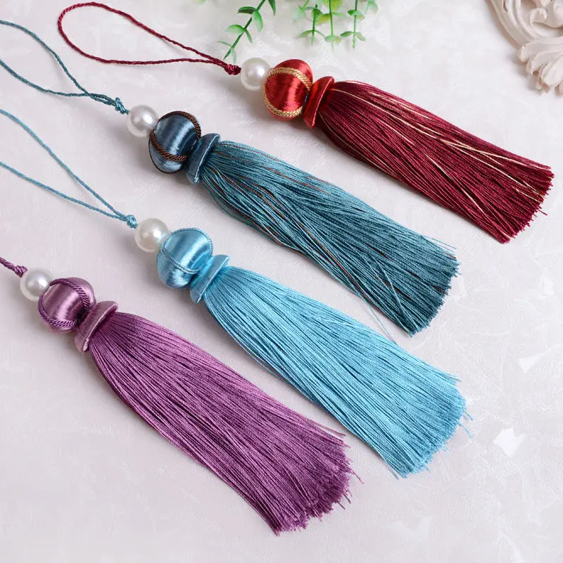 

6PCS/14cm Lanyard Silk Tassel Sewing Curtain Simple Big Tassel Accessories Key Tassel Pendant For Fabric Home Decoration