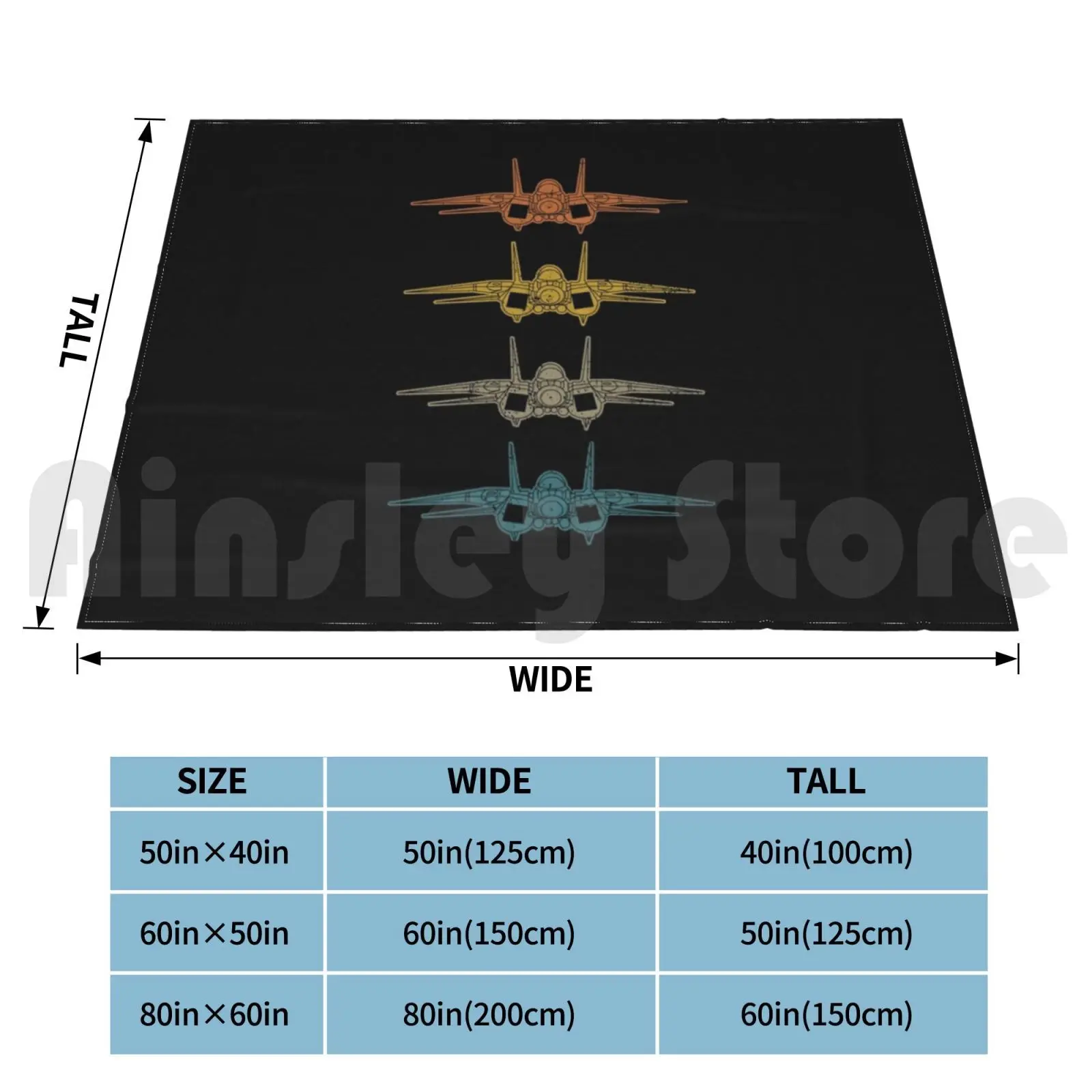 Retro F14 Tomcat Schematic Vintage F-14 Fighter Jet Lover Shirt Gear Blanket For Sofa Bed Travel Military