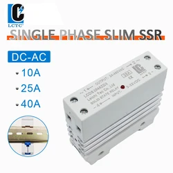 DC To AC 10A 25A 40A 50A 60A 80A Slim SSR Solid State Relay With Heat Sink Industrial Relay DIN Rail Mount