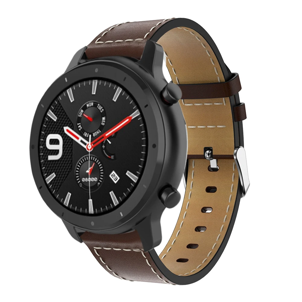 22MM Uhr Bands für Xiaomi AMAZFIT Tempo Stratos 2 2S 3 Lederband für Huami Amazfit GTR 42MM 47MM Smart Weiche Armband Correa