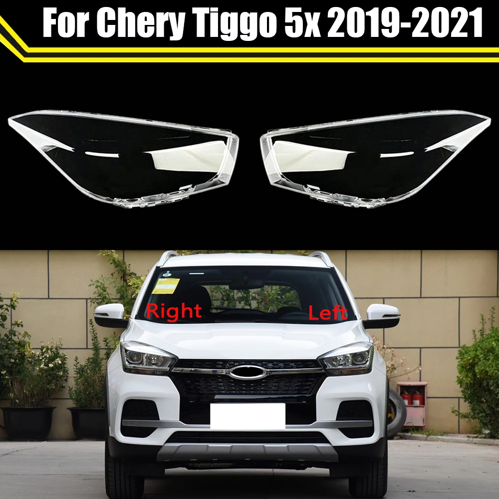 Couvercle de lentille de protection de phare avant de voiture en verre, coque d'ombrage, boîtier de lumière Transparent pour Chery Tiggo 5x2019 2020 2021