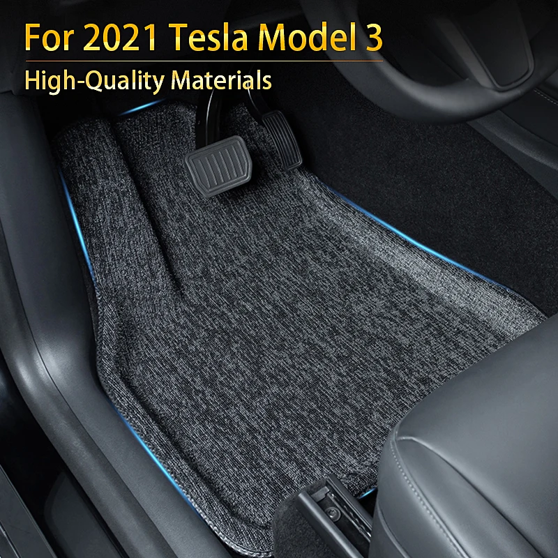 All Weather Polyester Fabric Floor Liners for Tesla Model Y Juniper Launch Model 3 Highland Floor Mats Left Right Hand Drive Mat