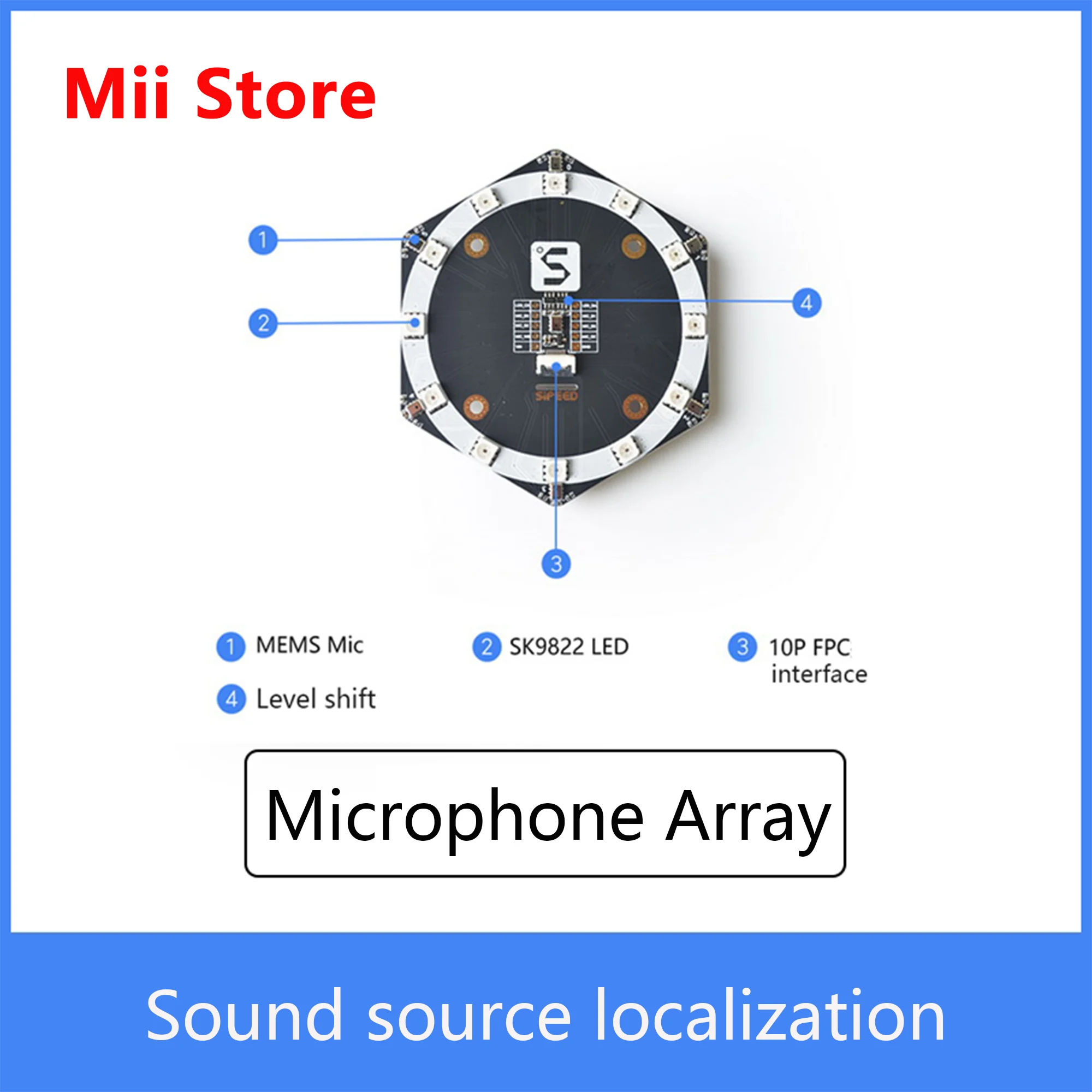 Sipeed 6 + 1 Mic Array localizzazione della sorgente sonora Beamforming riconoscimento vocale microfono Array Sipeed autentico