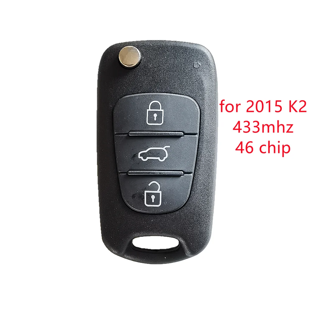 

Special price ! 3 Button Folding Remote Key 433MHZ with ID46 Chip for 2015 year Kia K2 Uncut Key Blade