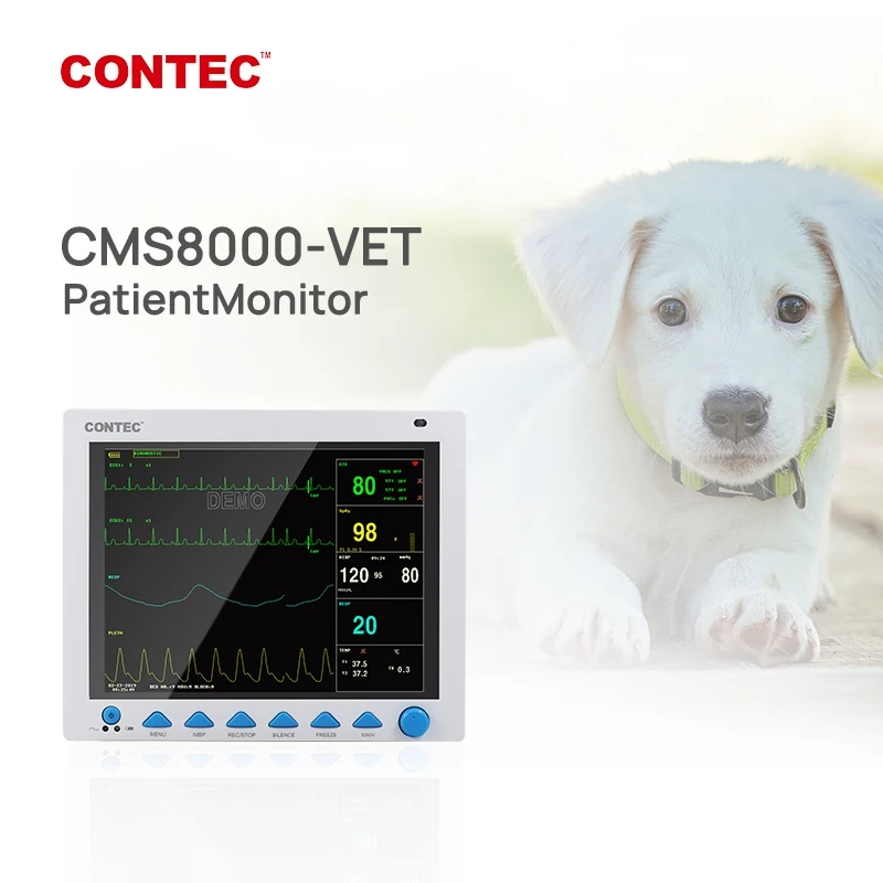 

Монитор состояния пациента CONTEC CMS8000-VET, 6 стандартных параметров, ЭКГ, дыхание, насыщенность крови, температура, опциональный принтер