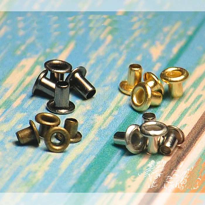 200pcs 1.0mm Mini Eyelet Buttons for DIY Doll Belt Buckles brass Grommets Buttons Bag Shoes Clothes Sewing Accessories