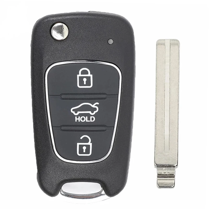 

Keyecu 95430-2V000, 95430 2V000 954302V000 3 Buttons 433MHz ID46 Chip Upgraded Flip Remote Car Key Fob for Hyundai Veloster 2012