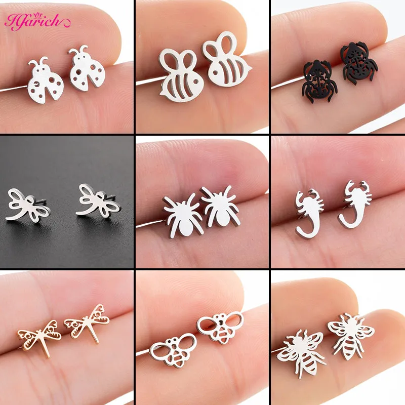 Scorpion Butterfly Dragonfly Ladybug Bee Earrings Party Jewelry Accessories Statement Insect Versatile Stud Earrings for Women