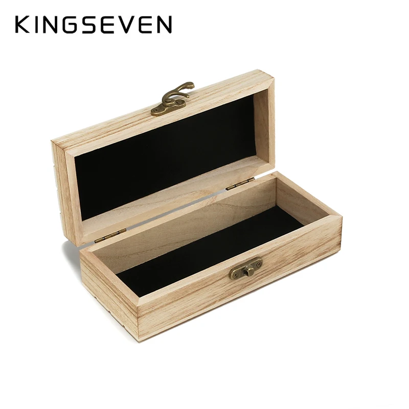 KINGSEVEN Fashion Handmade Natural Wood Rectangular Sunglasses Case Custom Logo For Wholesale Drop shipping Sun Glasses Box