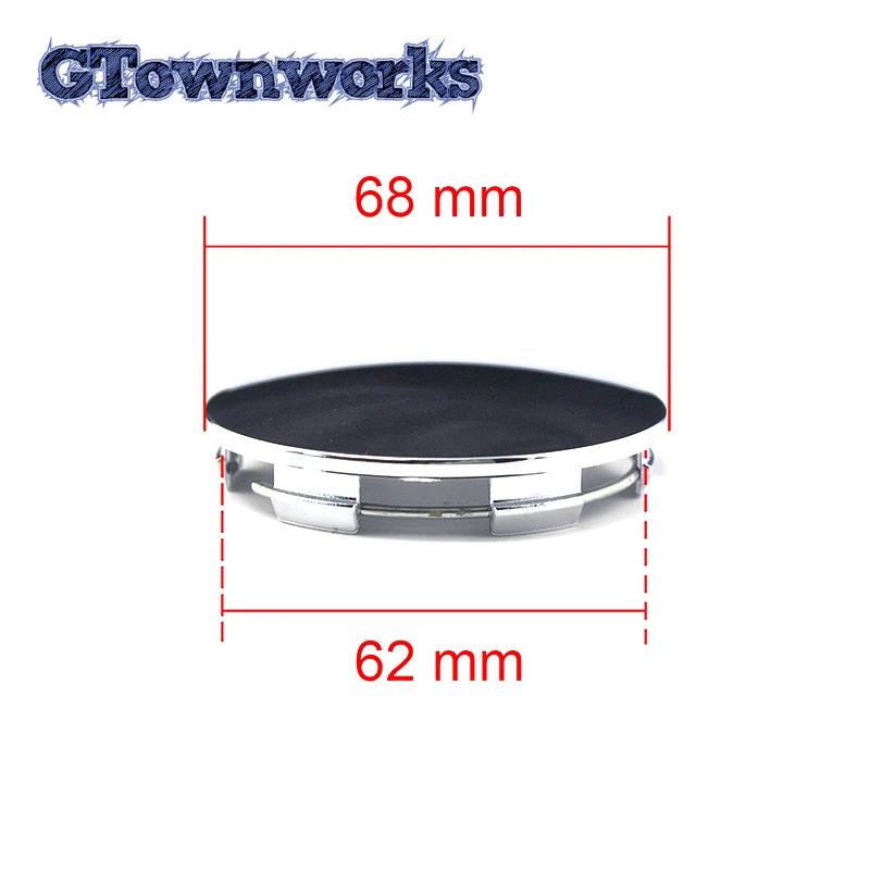 GTownworks 4 pcs 68mm Chrome Smooth Wheel Center Cap For Car Rim ABS Plastic Hubcap Dust Cover Exterior Accessories Parts