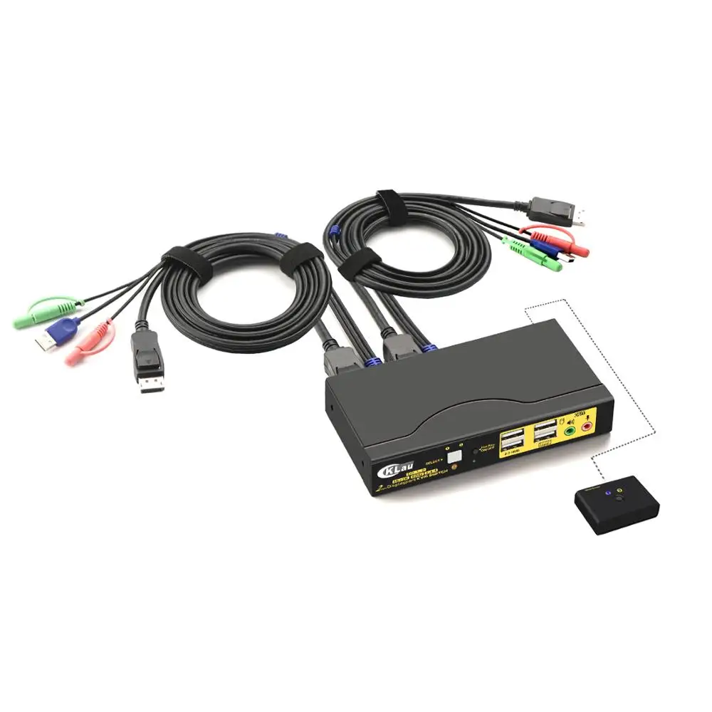 2Port Displayport KVM Switch , DP switch KVM con Audio e Microfono Risoluzione Fino a 4K x 2K @ 60Hz 4:4:4 ,CKL-62DP