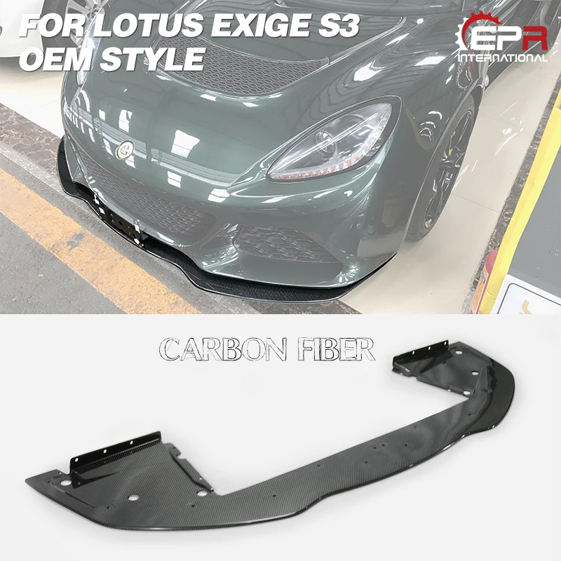 

Car-styling OEM Style Carbon Fiber Front Splitter Glossy Finish Bumper Lip Under Panel Drift Kit Tuning Trim For Lotus Exige S3