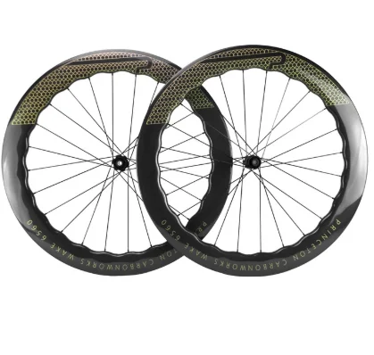 700C 6560mm Depth Prin ceton Road Bicycle Wheelset U Shape Carbon Fiber Disc Brake Clincher Wheels UD Glossy