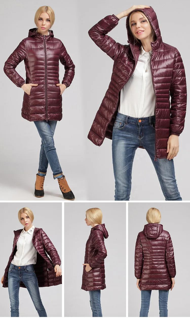 Oversized 7XL 8XL Plus Long Down Jacket Women Winter Ultra Light Down Jacket Women with Hooded Down Coat Female Big Size Coats