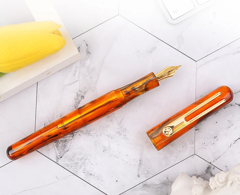 

Picasso Exquisite Celluloid Fountain Pen Pimio EtSandy Aurora Brown PS-975 Iridium Personality Writing Gift Pen