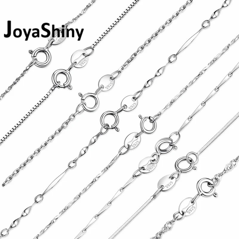 女性用の本物のシルバーカラーのネックレス,スネークバーのツイストトレース,ジンの箱チェーン,女性用ネックレス,100%