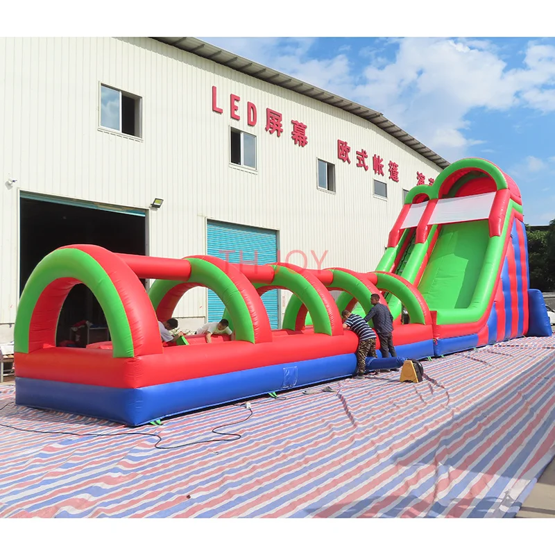 commercial super slide,20x5x8m high custom inflatable water slip and slide with pool