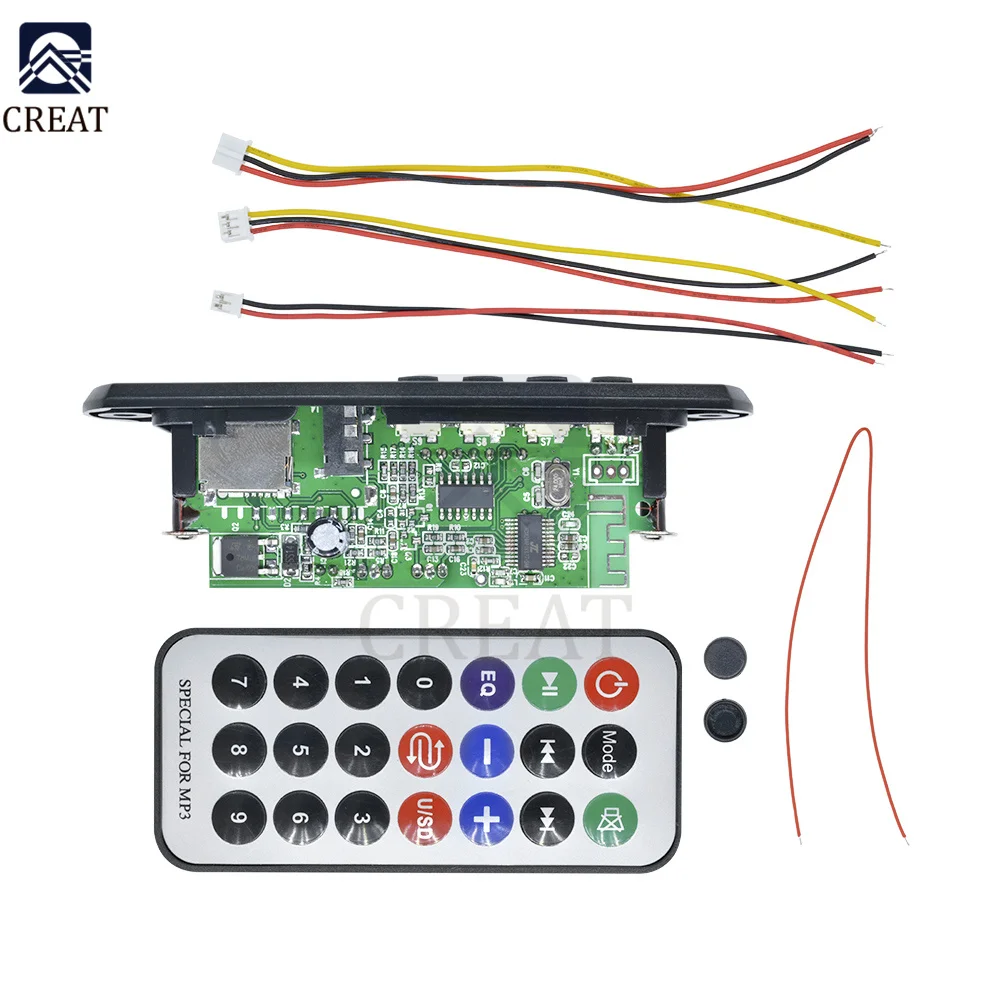 DC 7 -12V MP3 Decoder Board Bluetooth for Car Decoding MP3 Player Module Support FM Radio USB TF IR Remote Controller