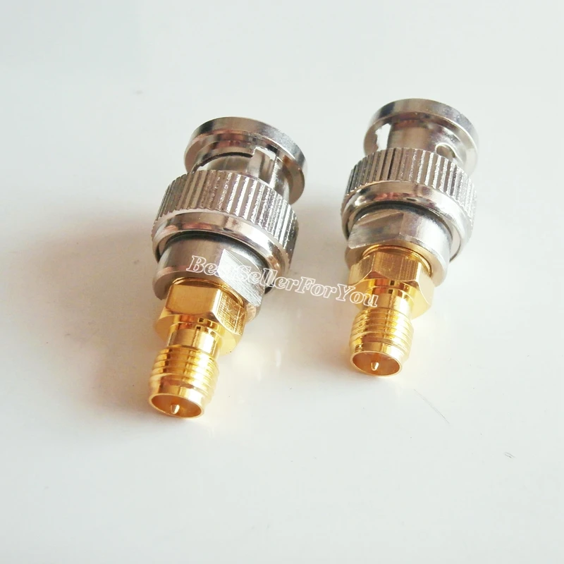1Pcs Connector BNC Male Plug To RP-SMA RPSMA Female Jack Center Coaxial RF Adapter Connector