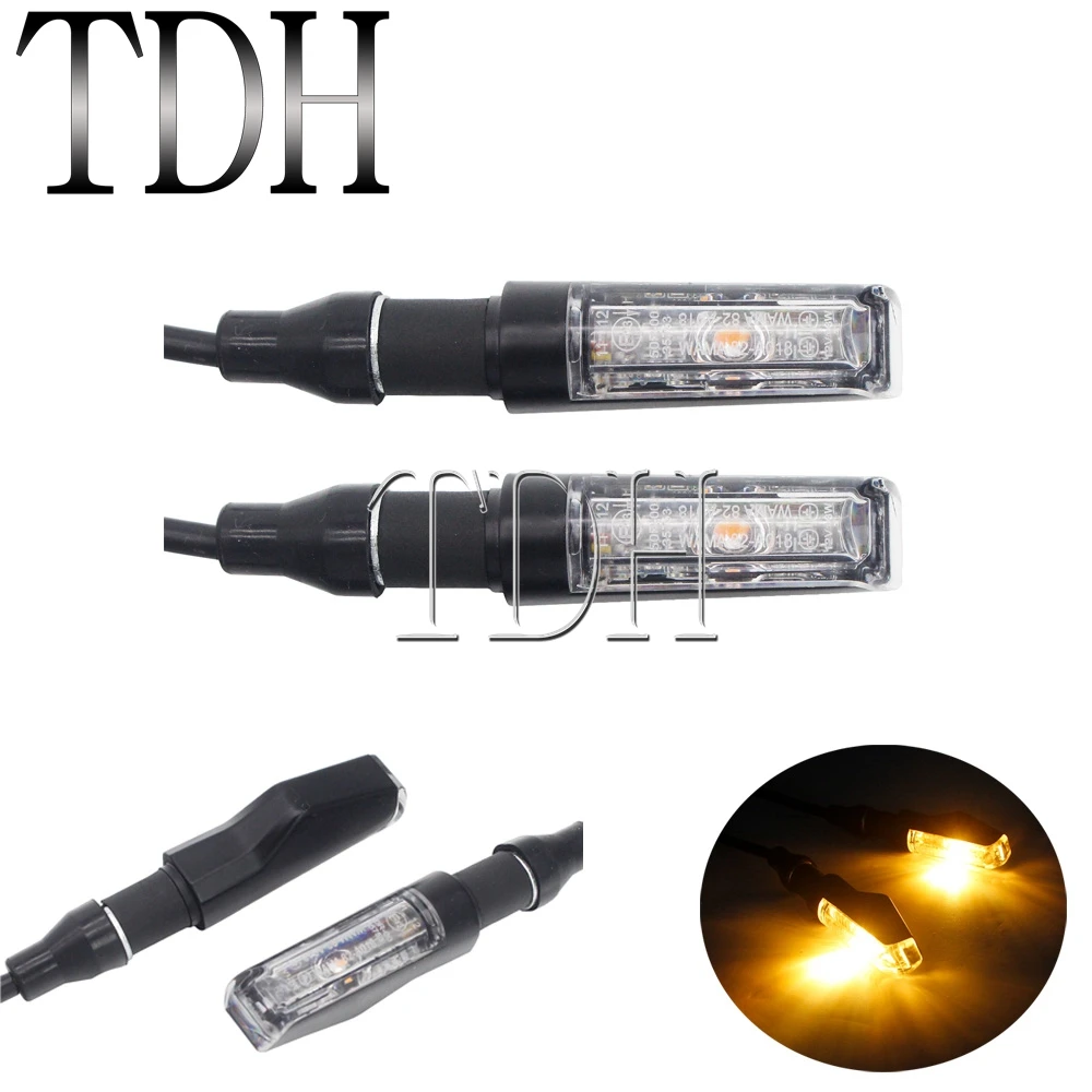1Pair Motorcycle Turn Signal Indicator Light 12V E-Mark Front Rear LED Light Blinker Amber For BMW Honda Suzuki Kawasaki
