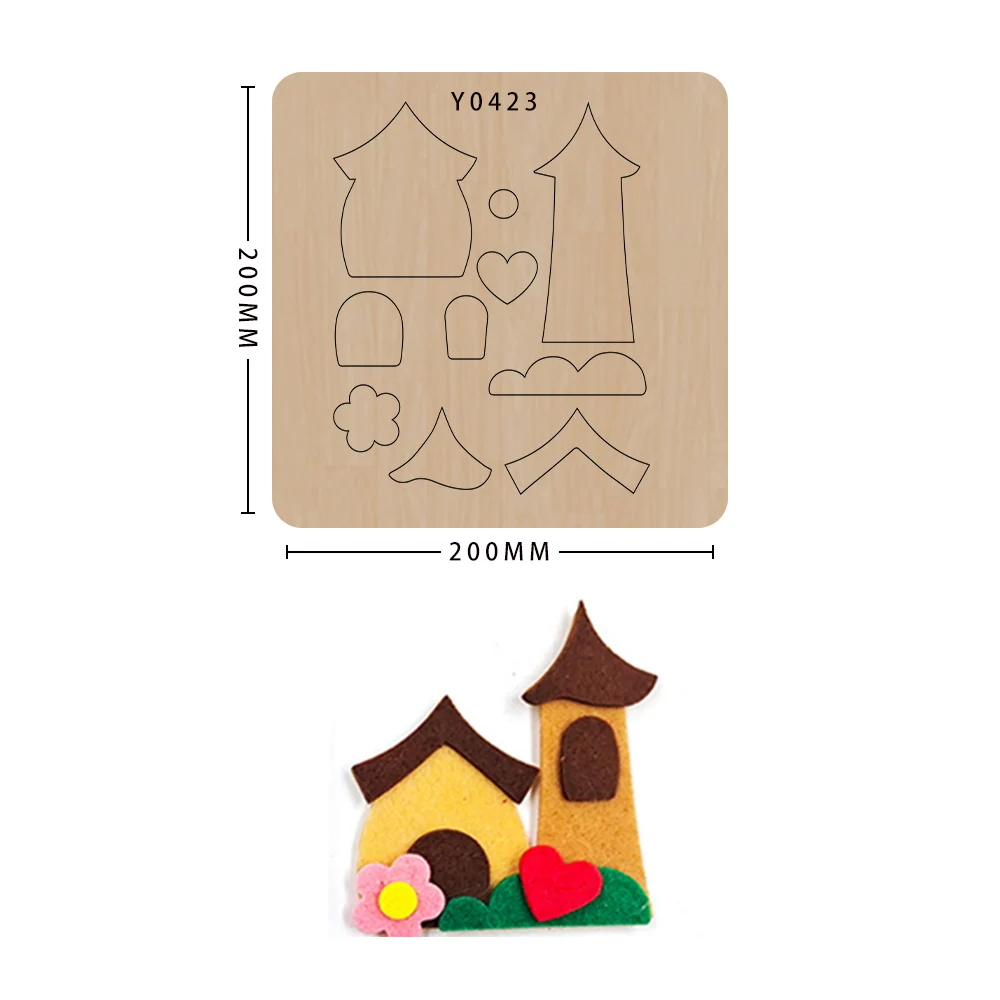 Homemade Little House, Parent-Child Interaction, DIY Handmade Wooden Die-Cutting Molds, General Die-Cutting Machine, Scrapbookin