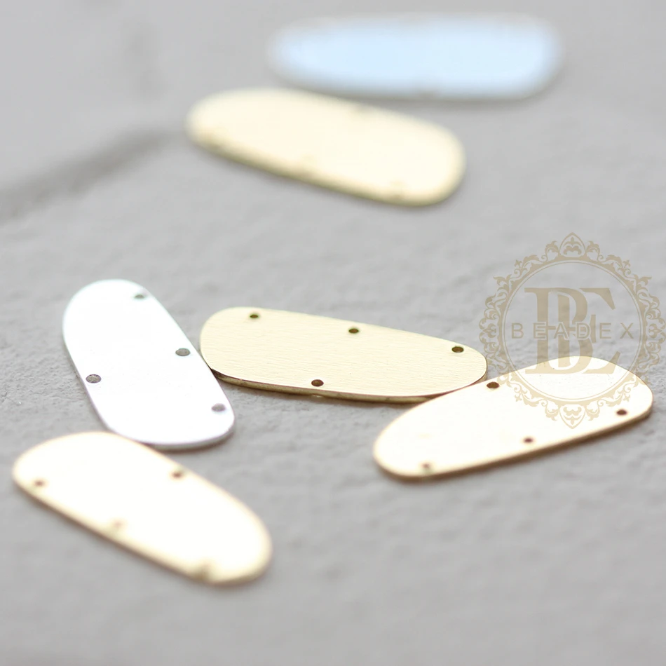 Solid Raw Brass Charm - Irregular - Multiple Holes - 20*9mm (4607C)