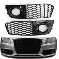 Para Audi A4 B8 RS4 2009 2010 2011 2012 luz antiniebla de malla de panal ventilación abierta cubierta de entrada de rejilla A4 8KD 807682   8KD 807681   Piezas de parrilla