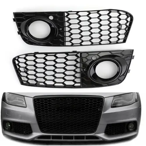 Para Audi A4 B8 RS4 2009 2010 2011 2012 luz antiniebla de malla de panal ventilación abierta cubierta de entrada de rejilla A4 8KD 807682 8KD 807681 Piezas de parrilla
