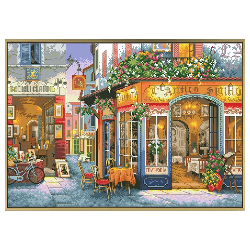 Happiness Corner Counted Cross Stitch Patterns Embroidery Kits Printed Canvas 11 14CT Ręcznie robione obrazy do haftu krzyżykowego