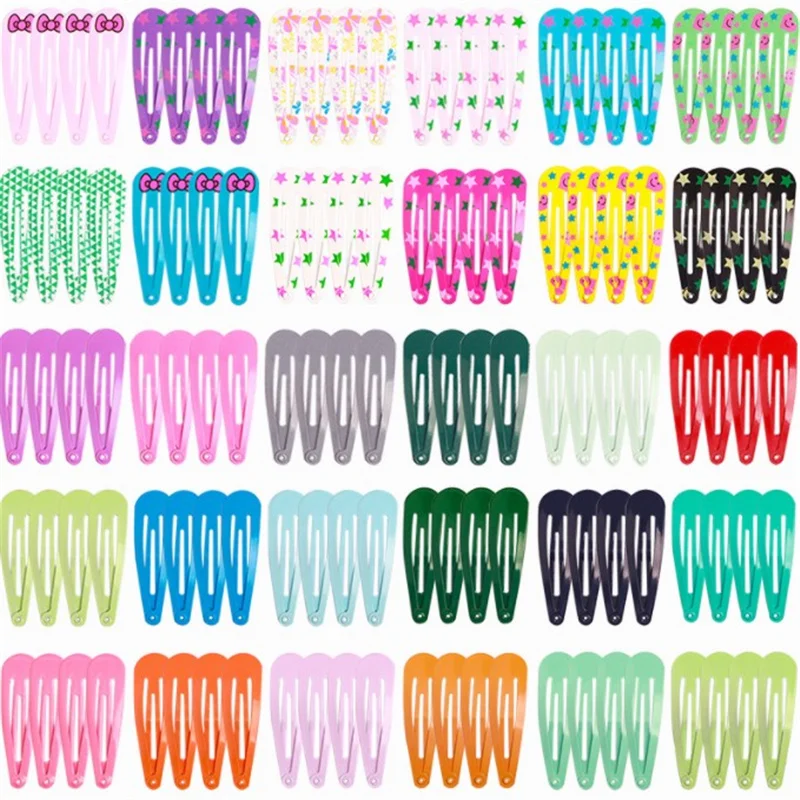 30Pcs/Set Hair Clip Gifts Cute Animal Cartoon Water Drop Hairclips Basic Simple Children Hairpin Colorful Girls Hair Accessories