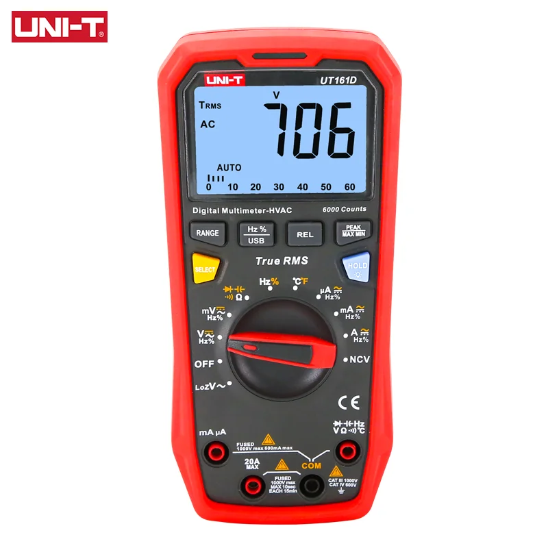 UNI-T Professionele Multimeter Digitale UT161E UT161D UT161B 1000V DC AC Voltmeter Capaciteit Tester Analoge Bar Multimetro