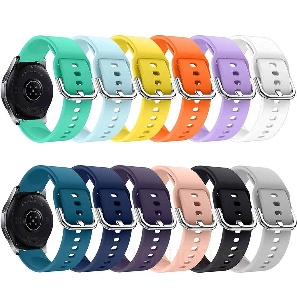 22MM 20MM Strap For Samsung Galaxy watch 6 5 4 3 45MM Active 2 Sport S2 S3 Silicone Band Amazfit gtr Rubber Straps huawei GT 4 3