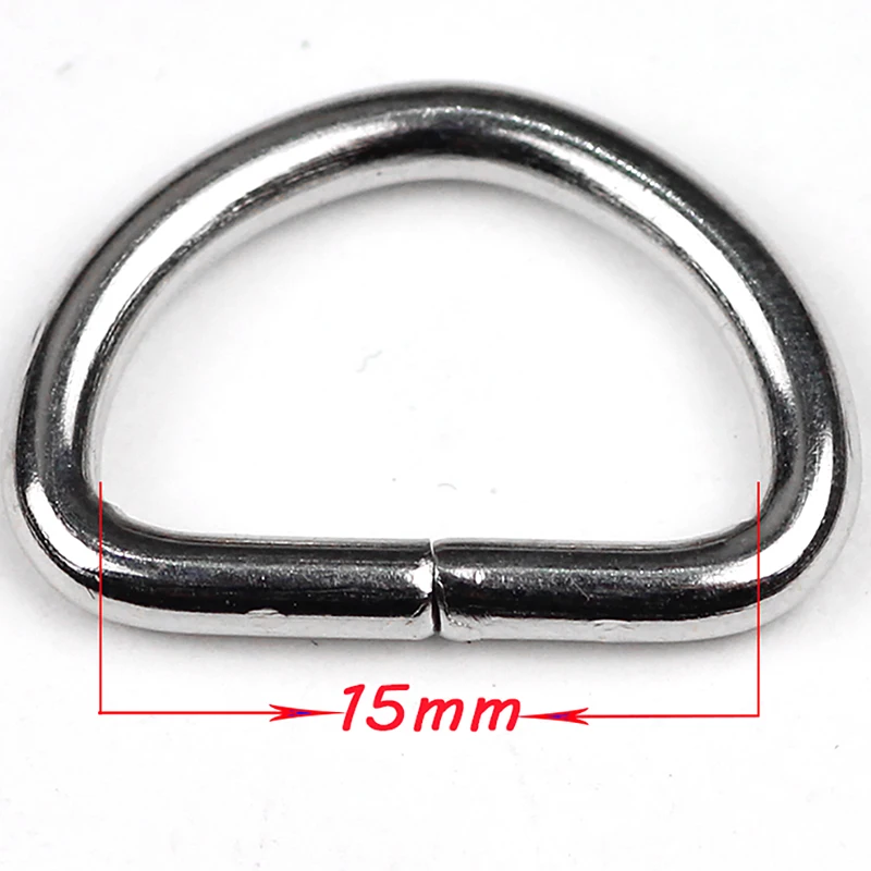 (20 pieces/lot) 15 mm Metal D-shaped Buckle Luggage  D Rings Semicircle Button Bags Mountaineering Backpack Accessories