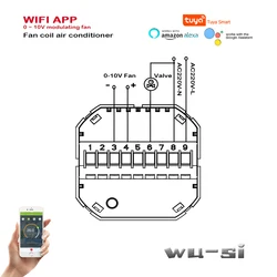0-10V proportional regulating fan TUYA thermostat with NO NC valve works with Alexa Google Home