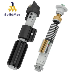 BuildMOC Star Movie figurki ogólne Robot Grievous Vader Lightsaber Hilt Model broń bojowa klocki dla dzieci zabawki świąteczny prezent