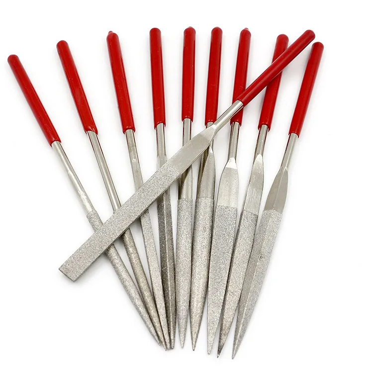 10Pcs Diamond Mini Needle File Set for Deburring Ceramic Glass Stone Wood Tool Making Precision Craft Set Carving Needles