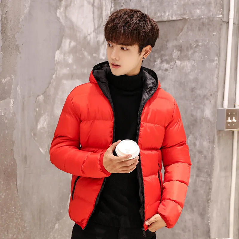 Jacket Brand Men Winter Clothes 2021 Casual Hooded Collar Fashion Winter Coat Men Parka Outerwear Warm Slim Fit 8039LW566