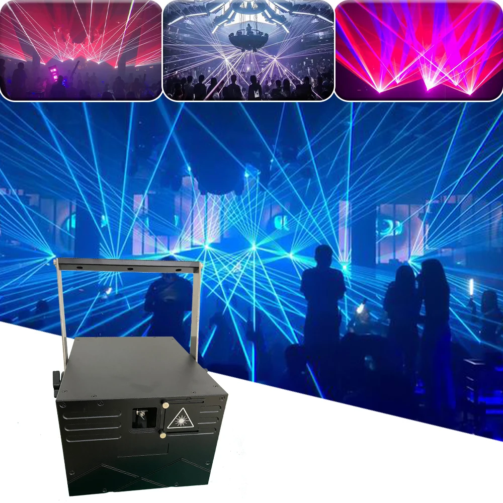 15W RGB Animation Beam Line Laser Projector 40Kpps Disco Full Color Scaning Laser Light Wedding DJ Bar Party Xmas Effect Laser