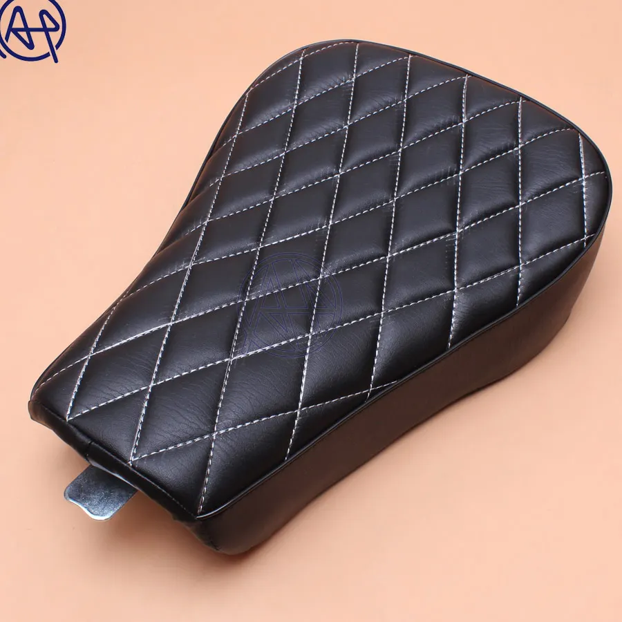 1pcs Motorcycle Front Driver Seat Synthetic Leather Pillow Solo Cushion Black For Harley Sportster Forty Eight XL1200 883 72 48