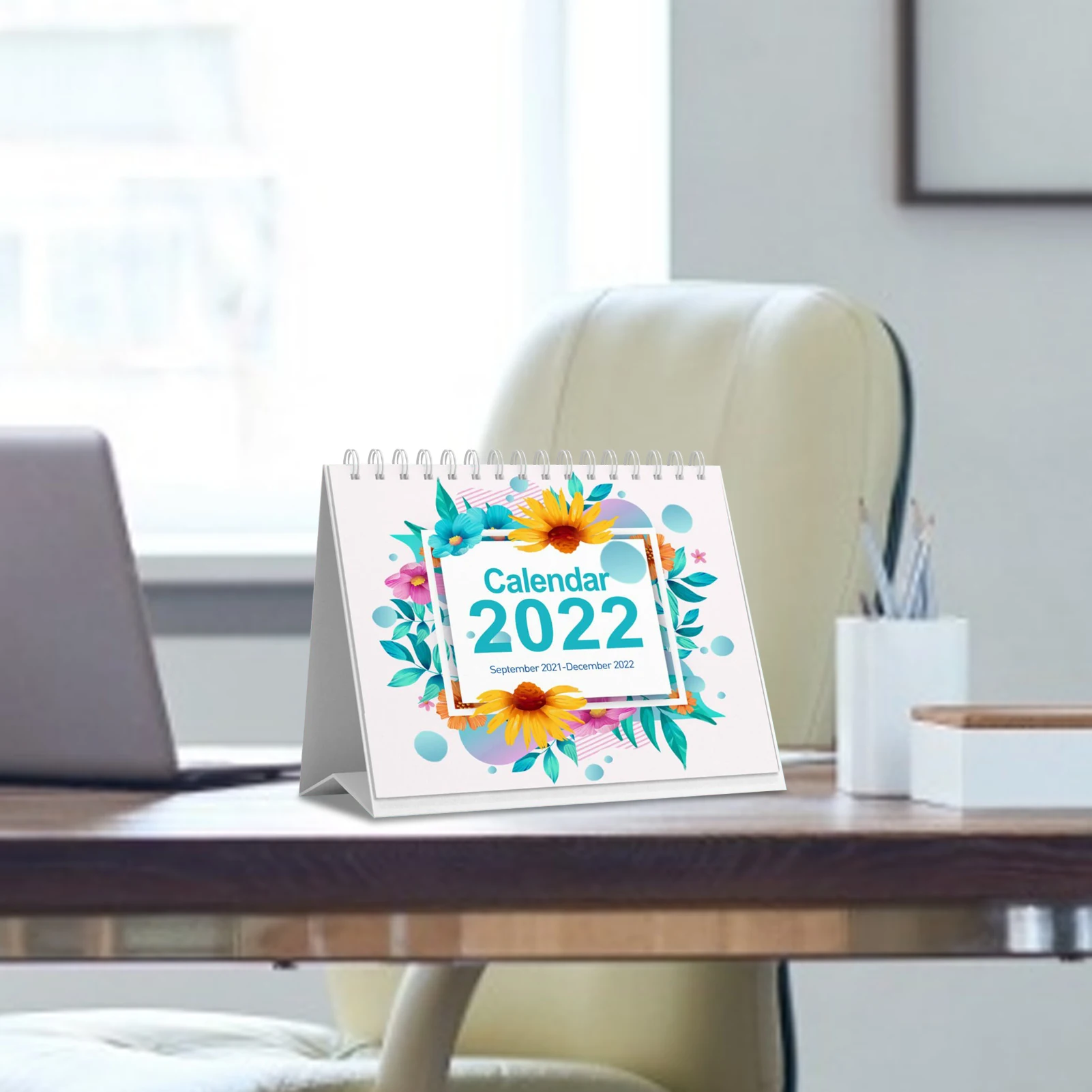 1 pces calendário de mesa 2021 Sep-2022 dec levanta-se flip mesa calendário tabela agenda mensal diário planejador