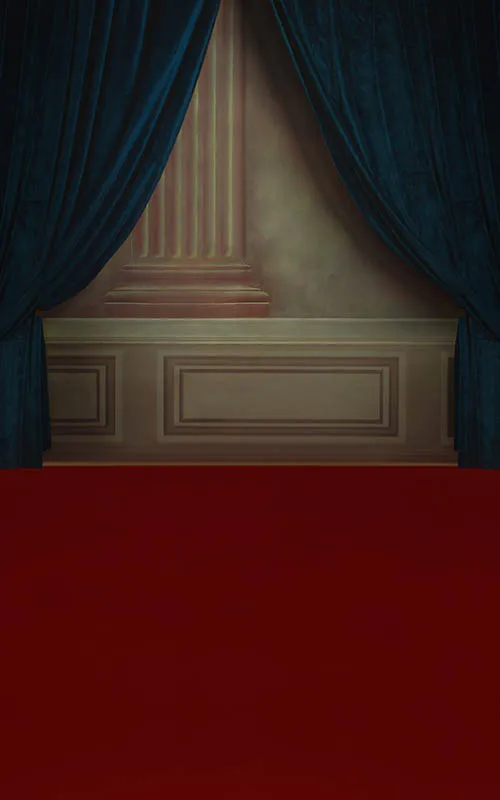 Mehofond – arrière-plan Vintage pour photographie, Texture murale, rideau bleu, tapis rouge, fête prénatale, Portrait de famille, zone de photo