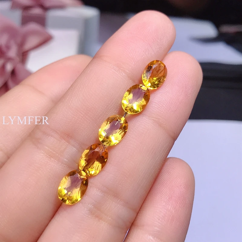 

1.3 carats 6x8MM Natural citrine gem ring face nude stone, beautiful color