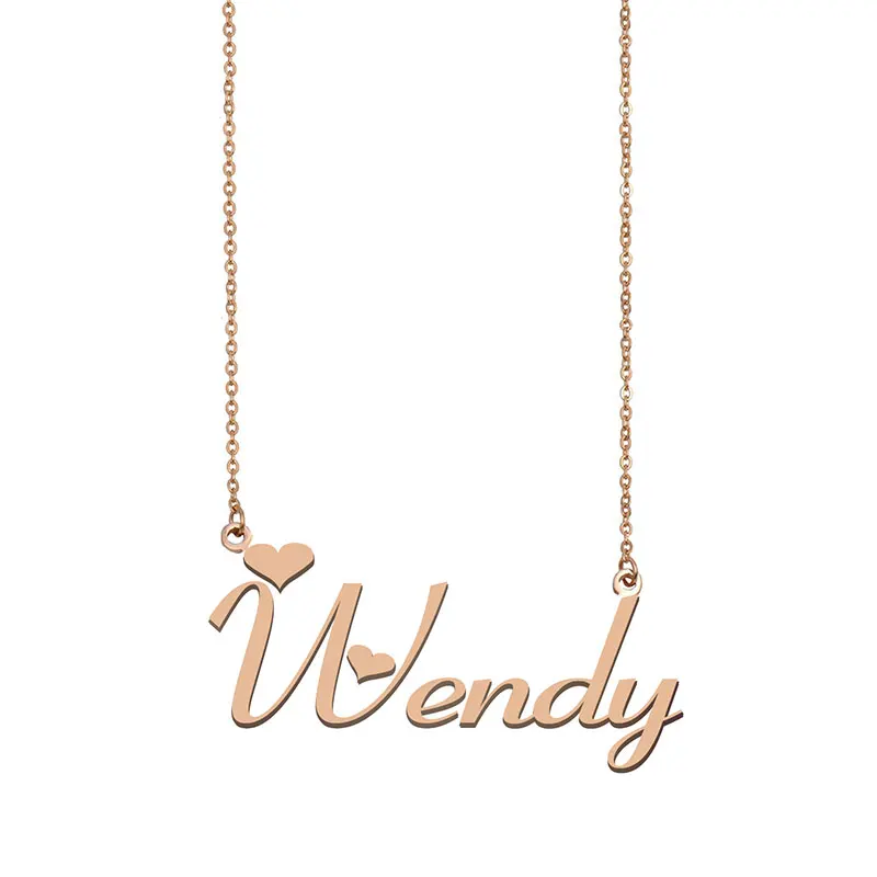 

Wendy Name Necklace Personalized Gold Custom for Women Girls Best Friends Birthday Wedding Christmas Mother Cheap Gift